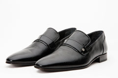 The Warsaw Shoe Black Leather Bit Loafer On Sale