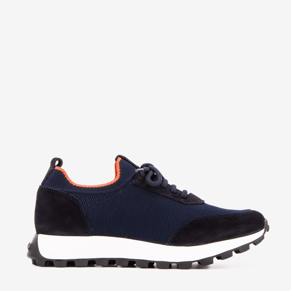The Berlin Navy Suede Leather Sneaker For Sale