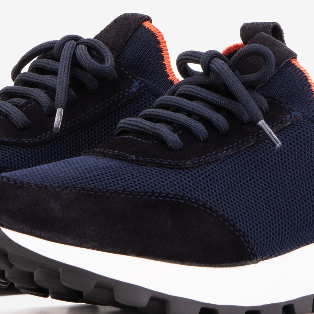 The Berlin Navy Suede Leather Sneaker For Sale