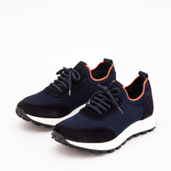 The Berlin Navy Suede Leather Sneaker For Sale