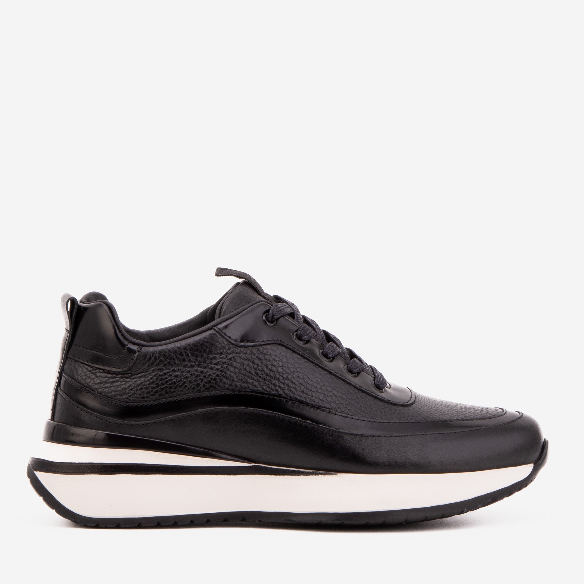 The Modena Black Leather Sneaker All New