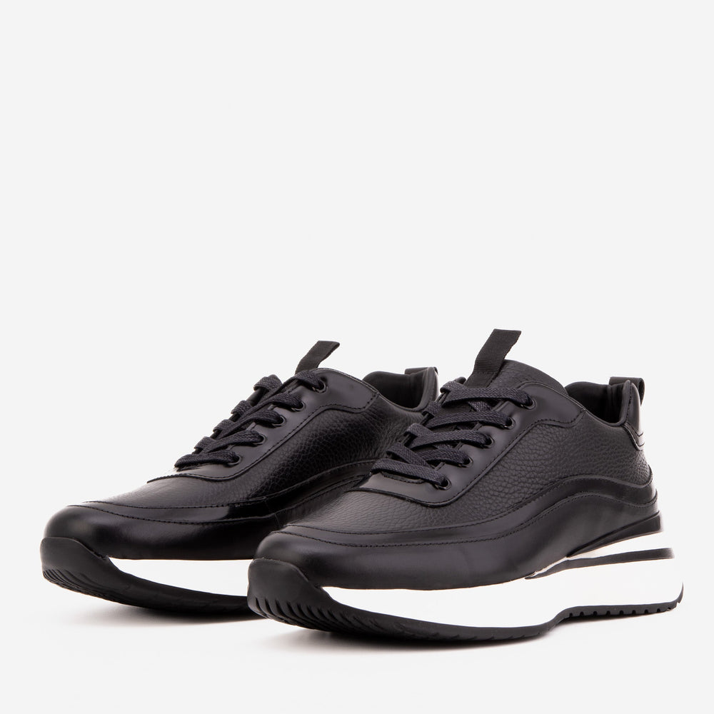 The Modena Black Leather Sneaker All New