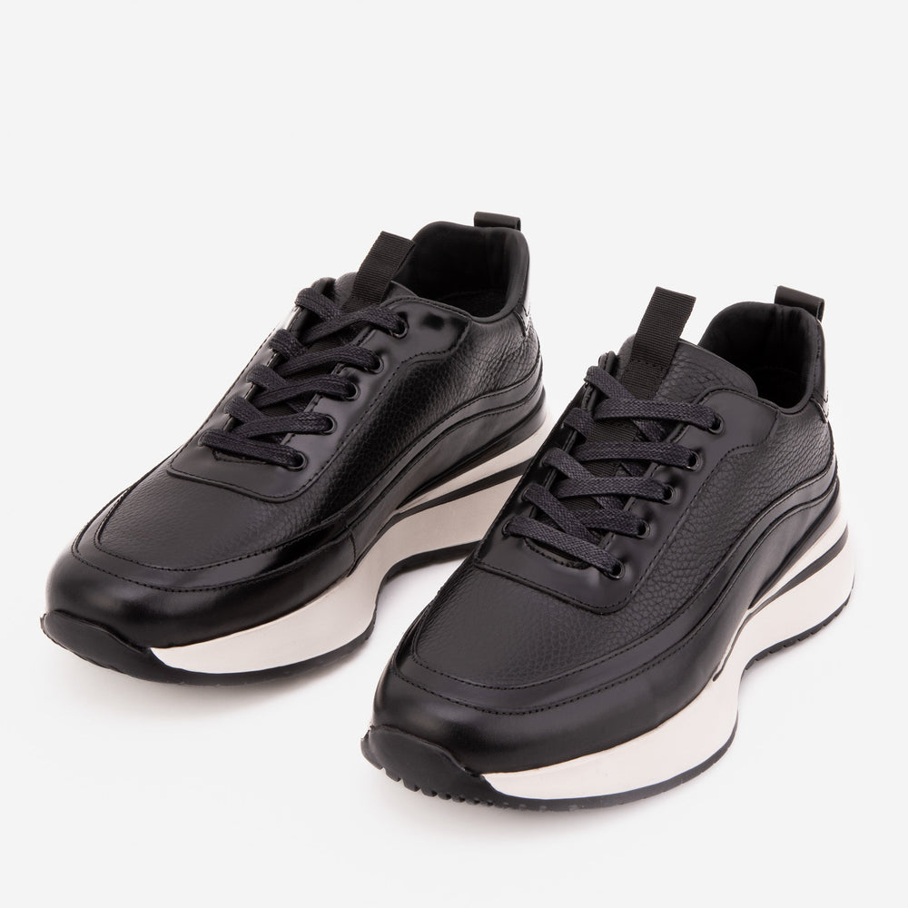 The Modena Black Leather Sneaker All New