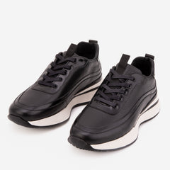 The Modena Black Leather Sneaker All New