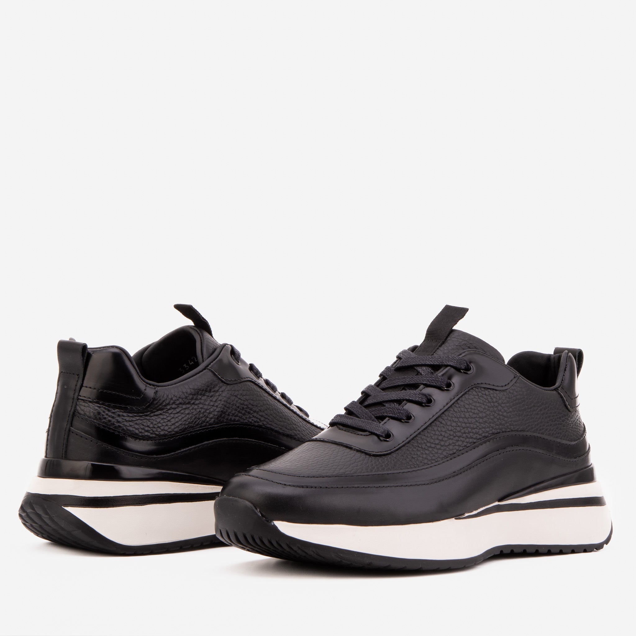 The Modena Black Leather Sneaker All New