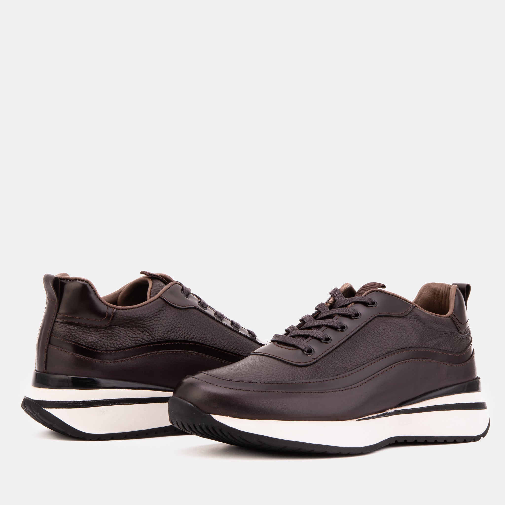The Modena Brown Leather Sneaker Universal Fit