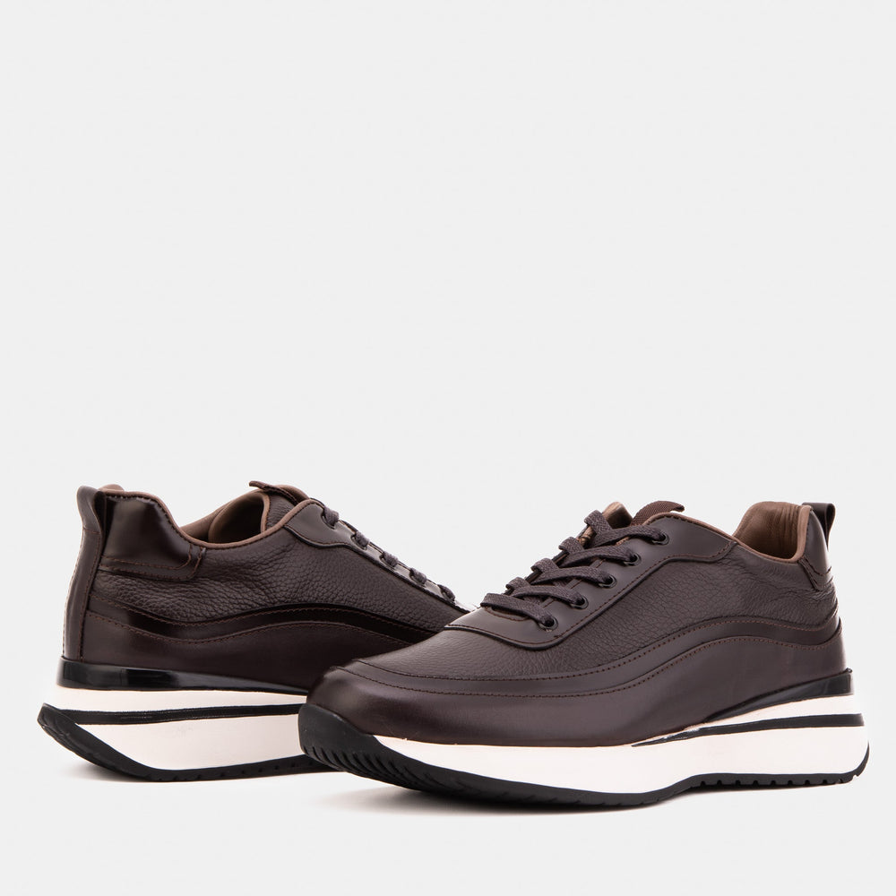 The Modena Brown Leather Sneaker Universal Fit