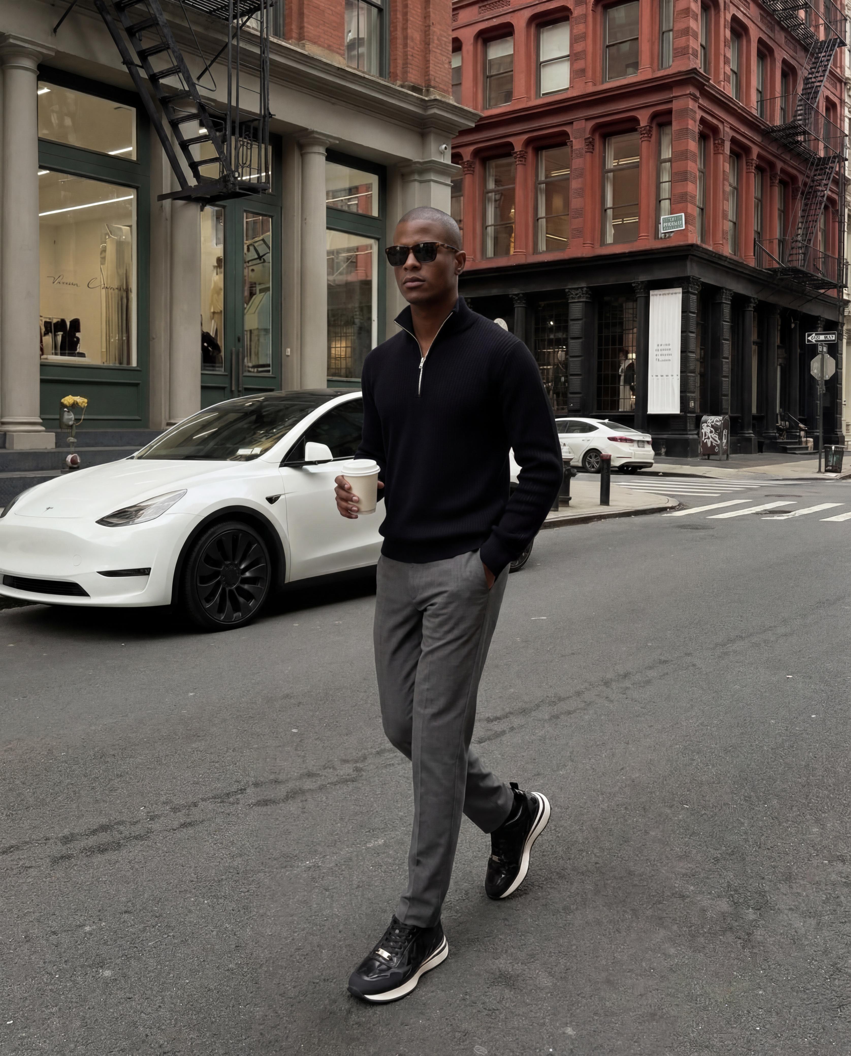 The Veneto Black Leather Sneaker Fine Craftsmanship