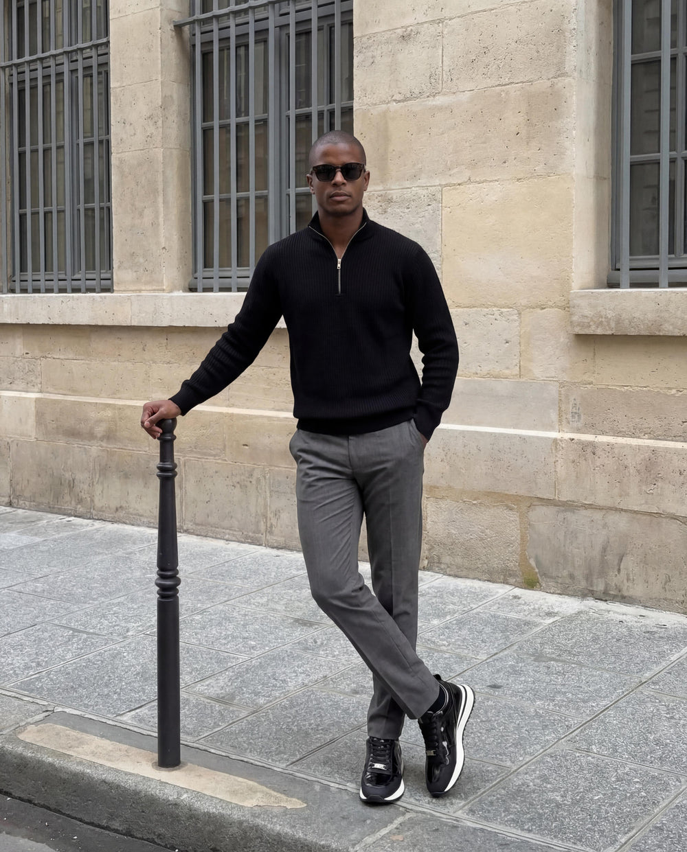 The Veneto Black Leather Sneaker Fine Craftsmanship