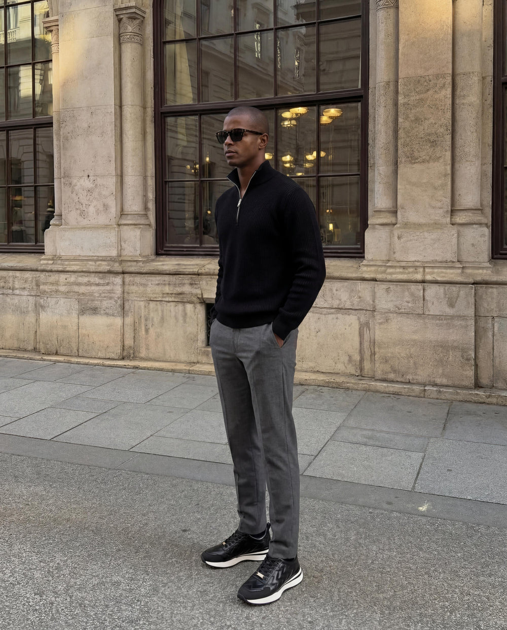 The Veneto Black Leather Sneaker Fine Craftsmanship
