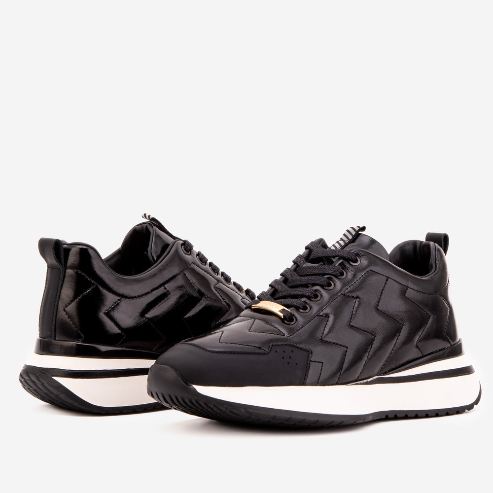 The Veneto Black Leather Sneaker Fine Craftsmanship