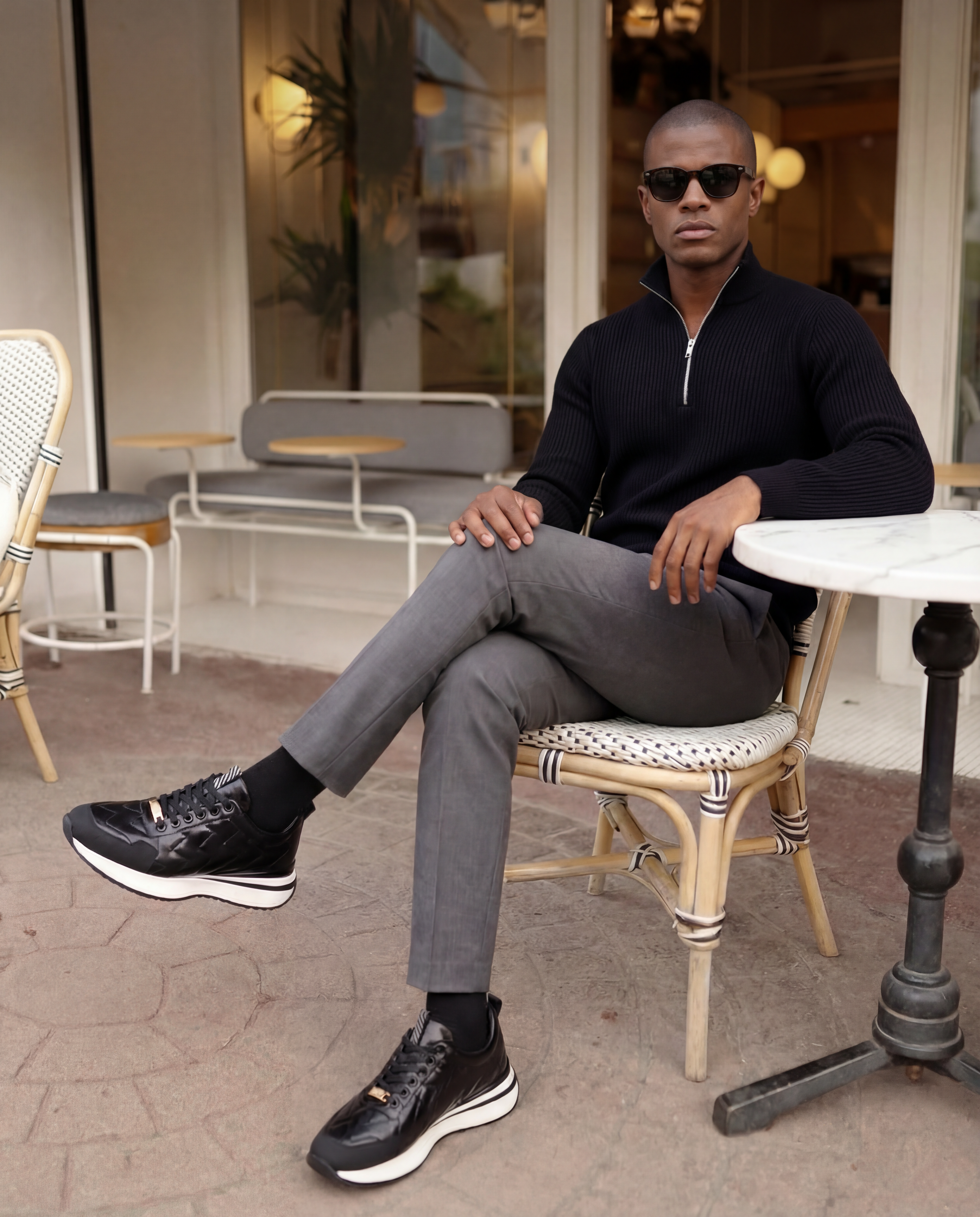 The Veneto Black Leather Sneaker Fine Craftsmanship