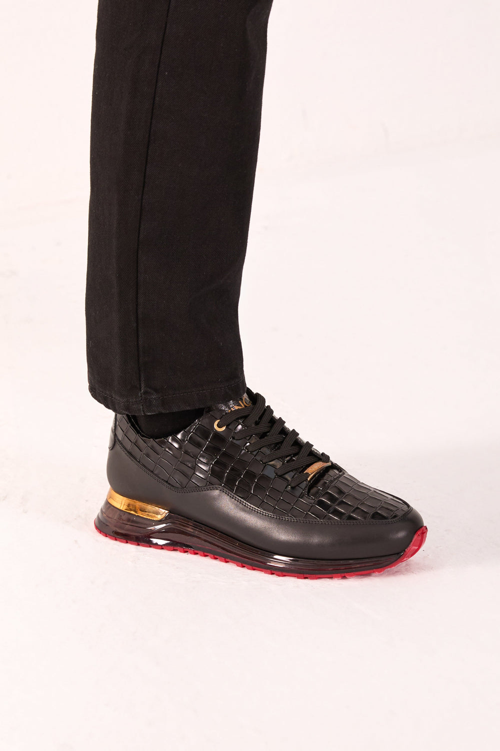 The Marseille Black Leather Sneaker On Sale
