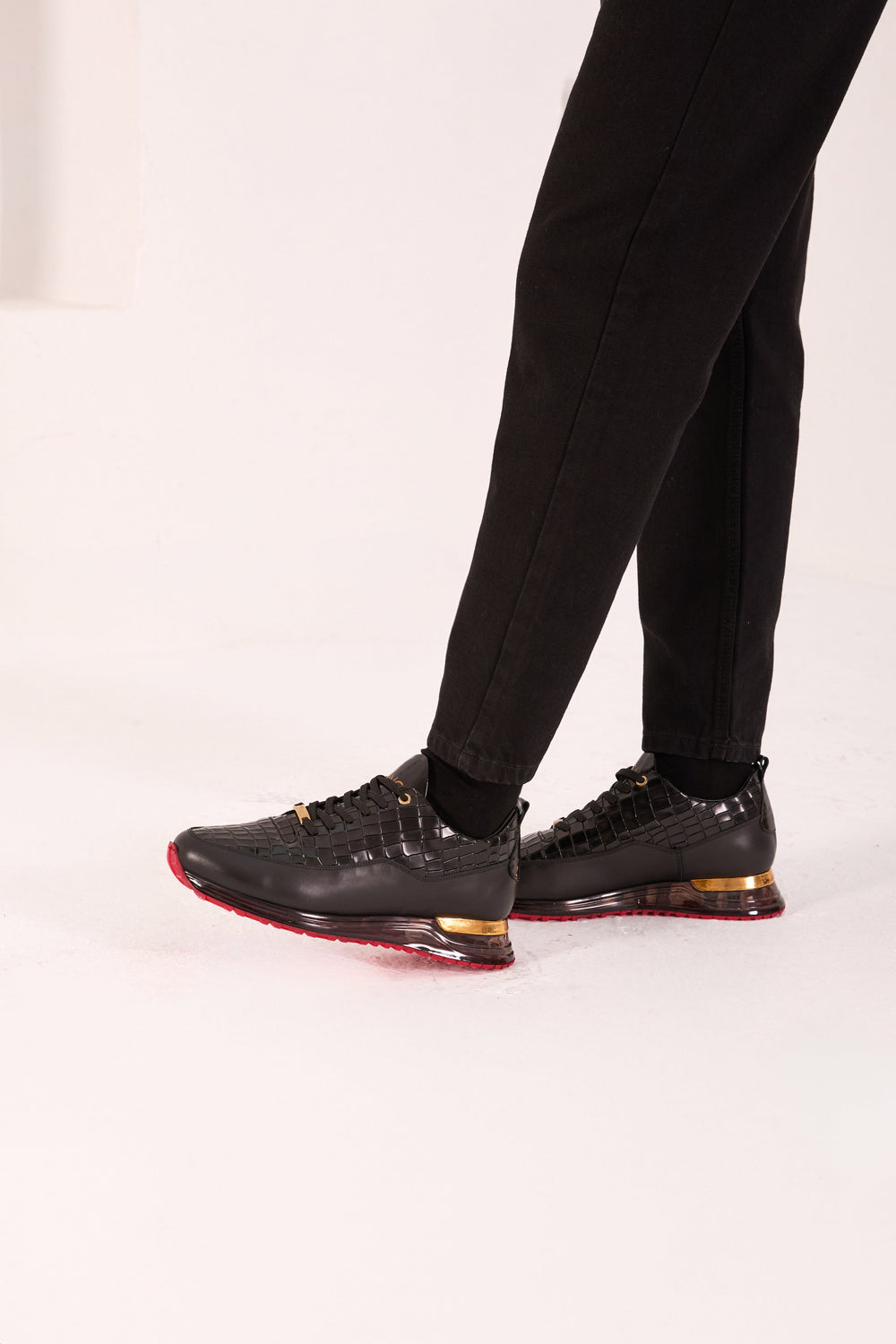 The Marseille Black Leather Sneaker On Sale