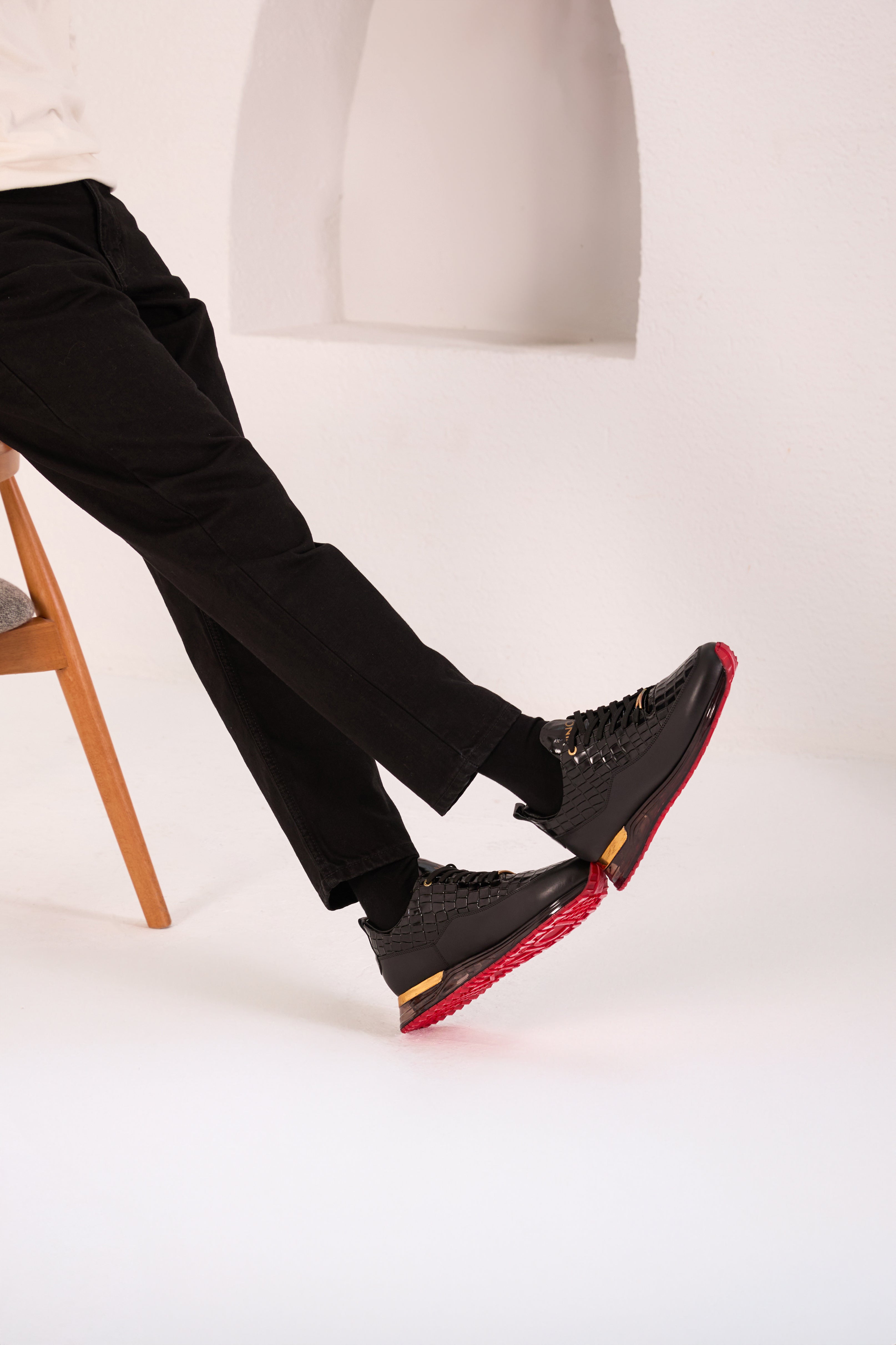 The Marseille Black Leather Sneaker On Sale