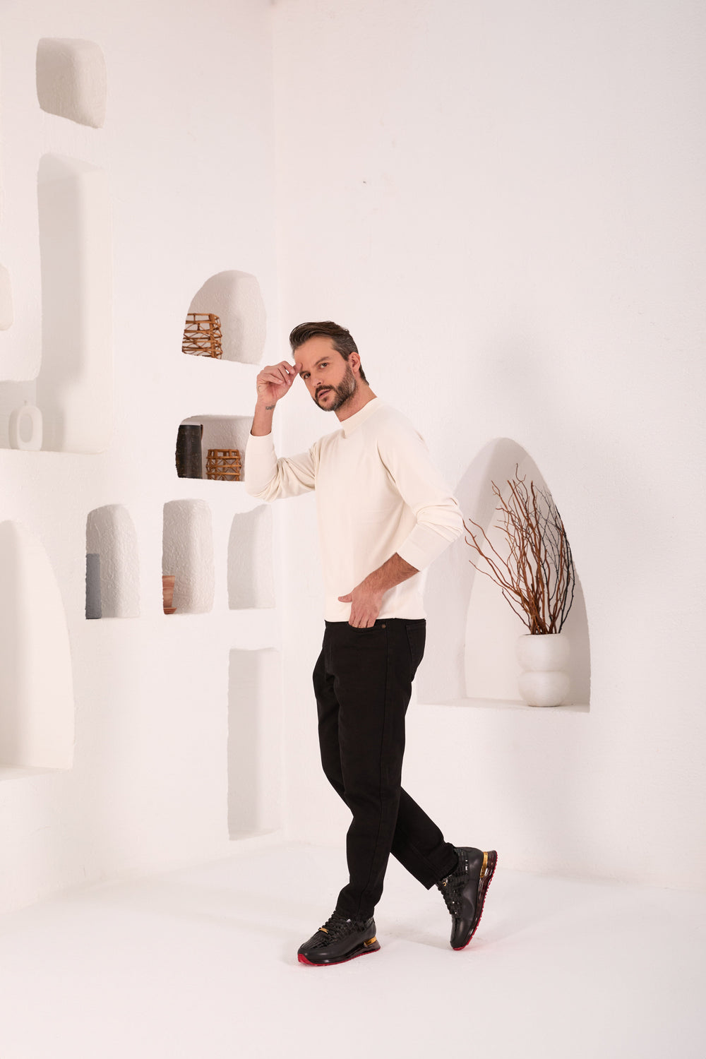 The Marseille Black Leather Sneaker On Sale
