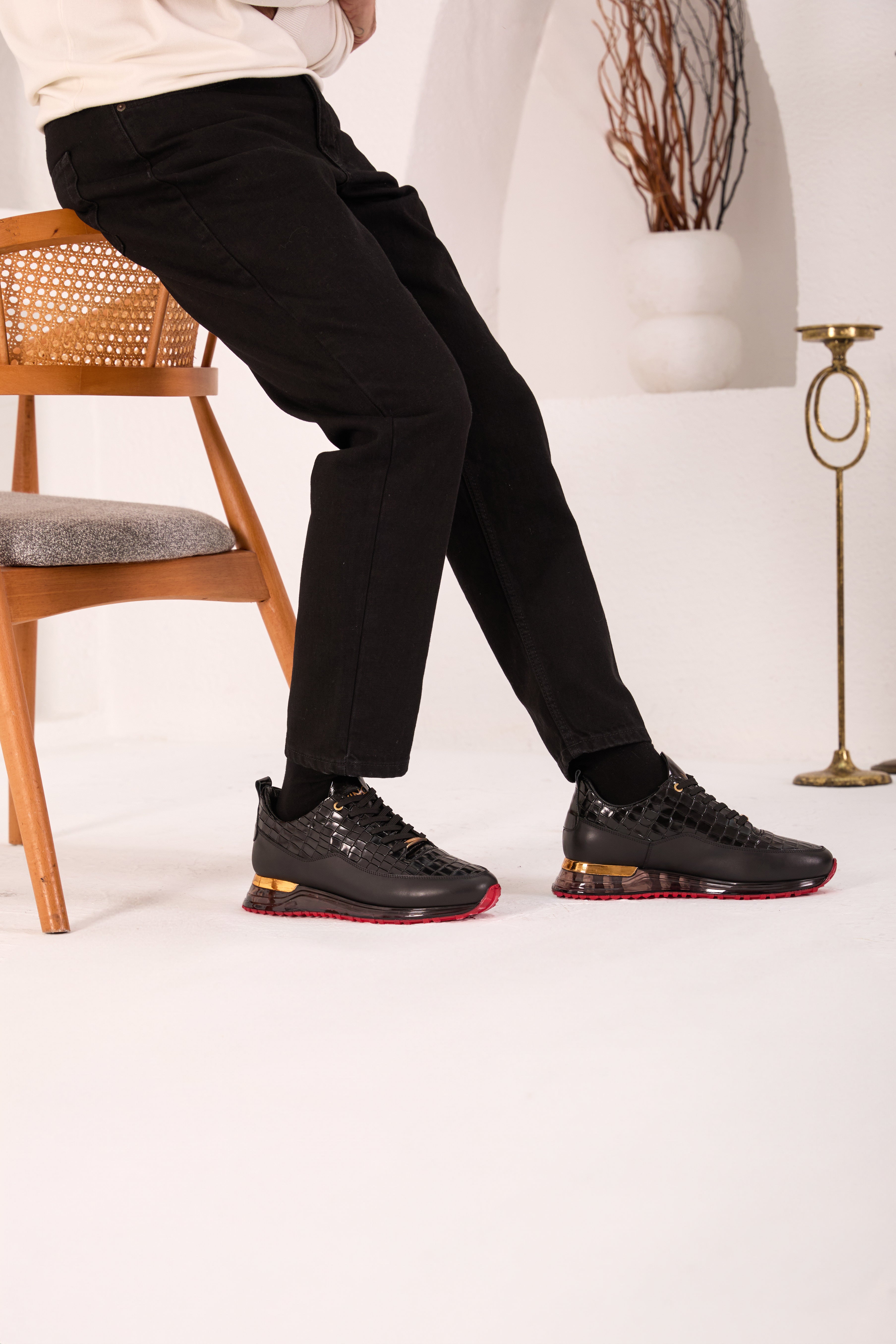 The Marseille Black Leather Sneaker On Sale