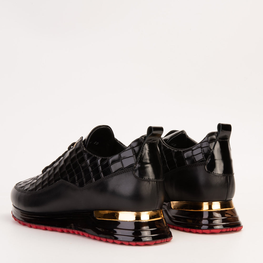 The Marseille Black Leather Sneaker On Sale