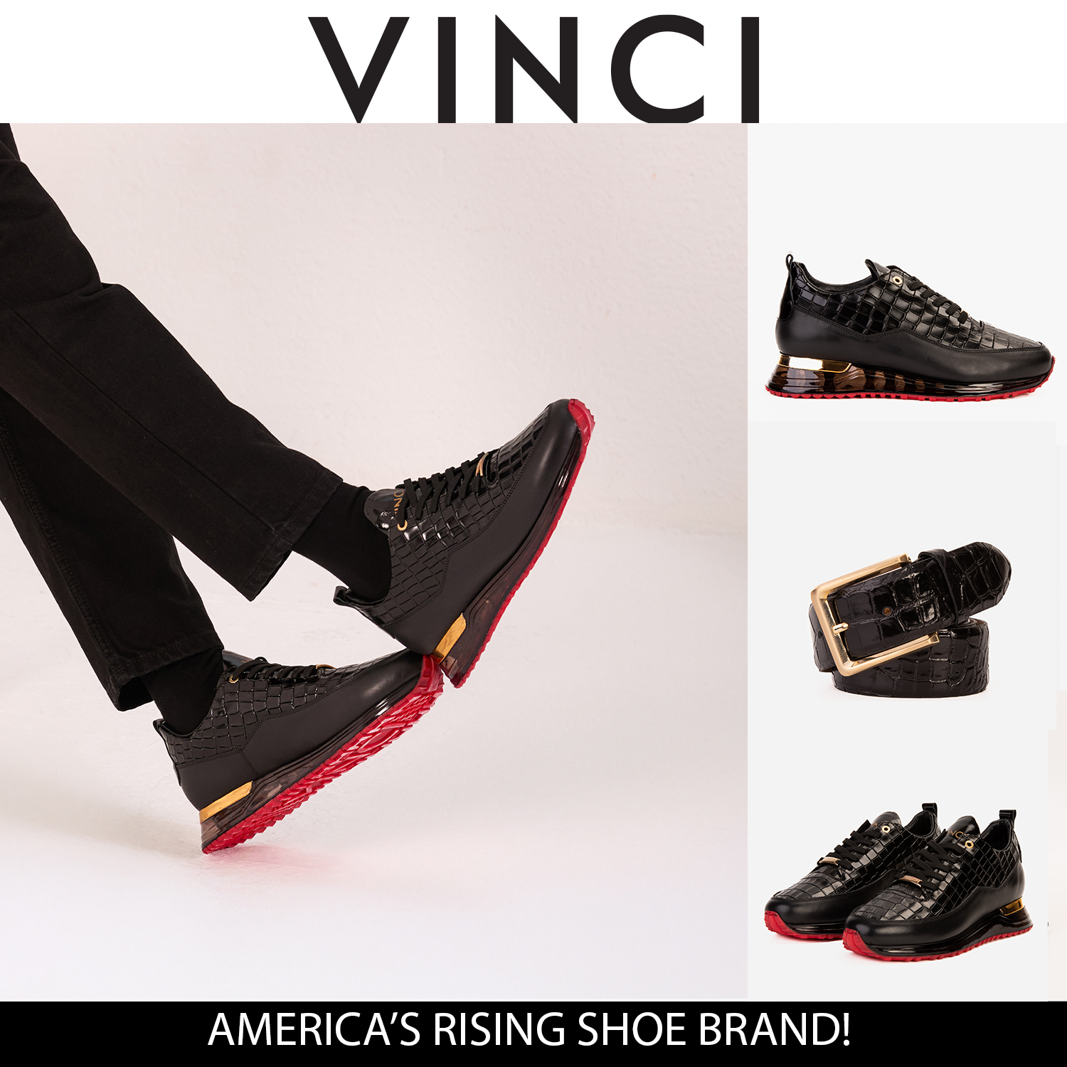 The Marseille Black Leather Sneaker On Sale