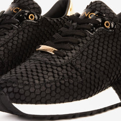 The Majesty Black Gold Leather Sneaker For Sale