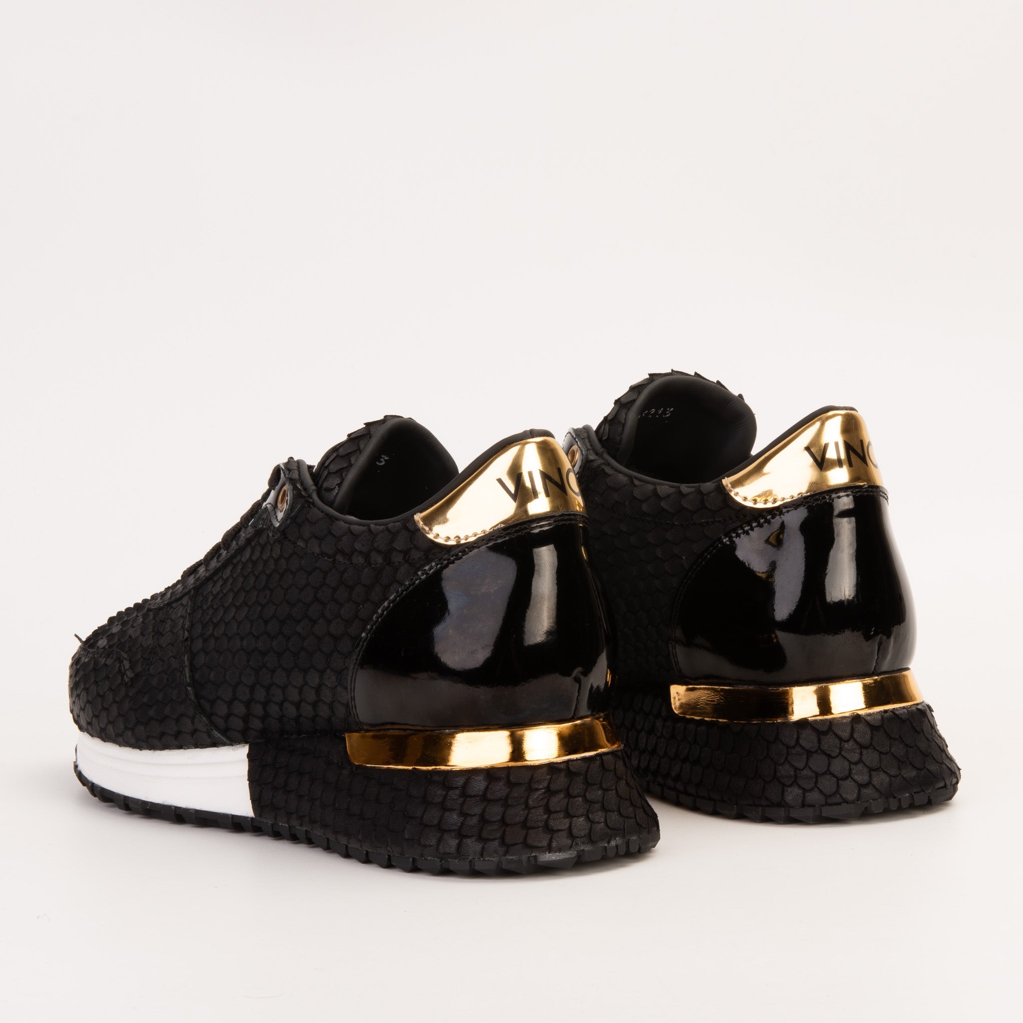 The Majesty Black Gold Leather Sneaker For Sale