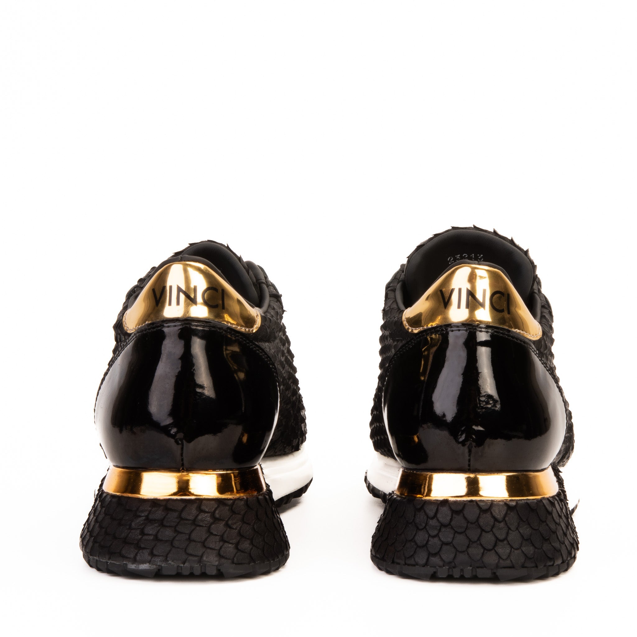 The Majesty Black Gold Leather Sneaker For Sale