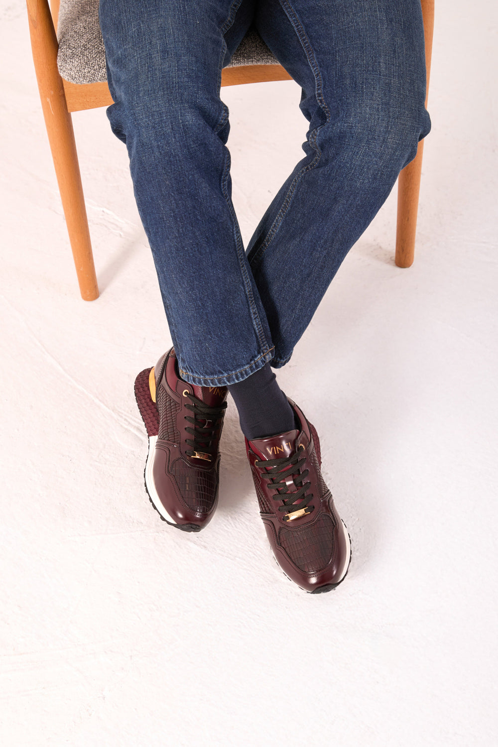 The Empire Burgundy Leather Sneaker Universal Fit