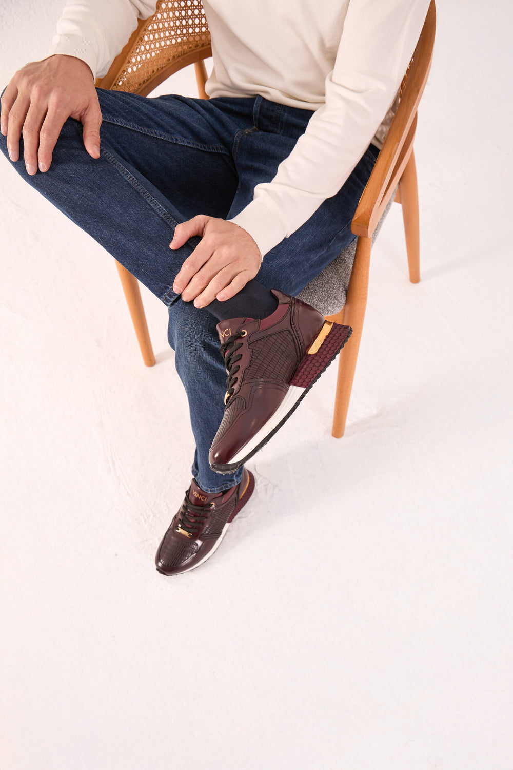 The Empire Burgundy Leather Sneaker Universal Fit