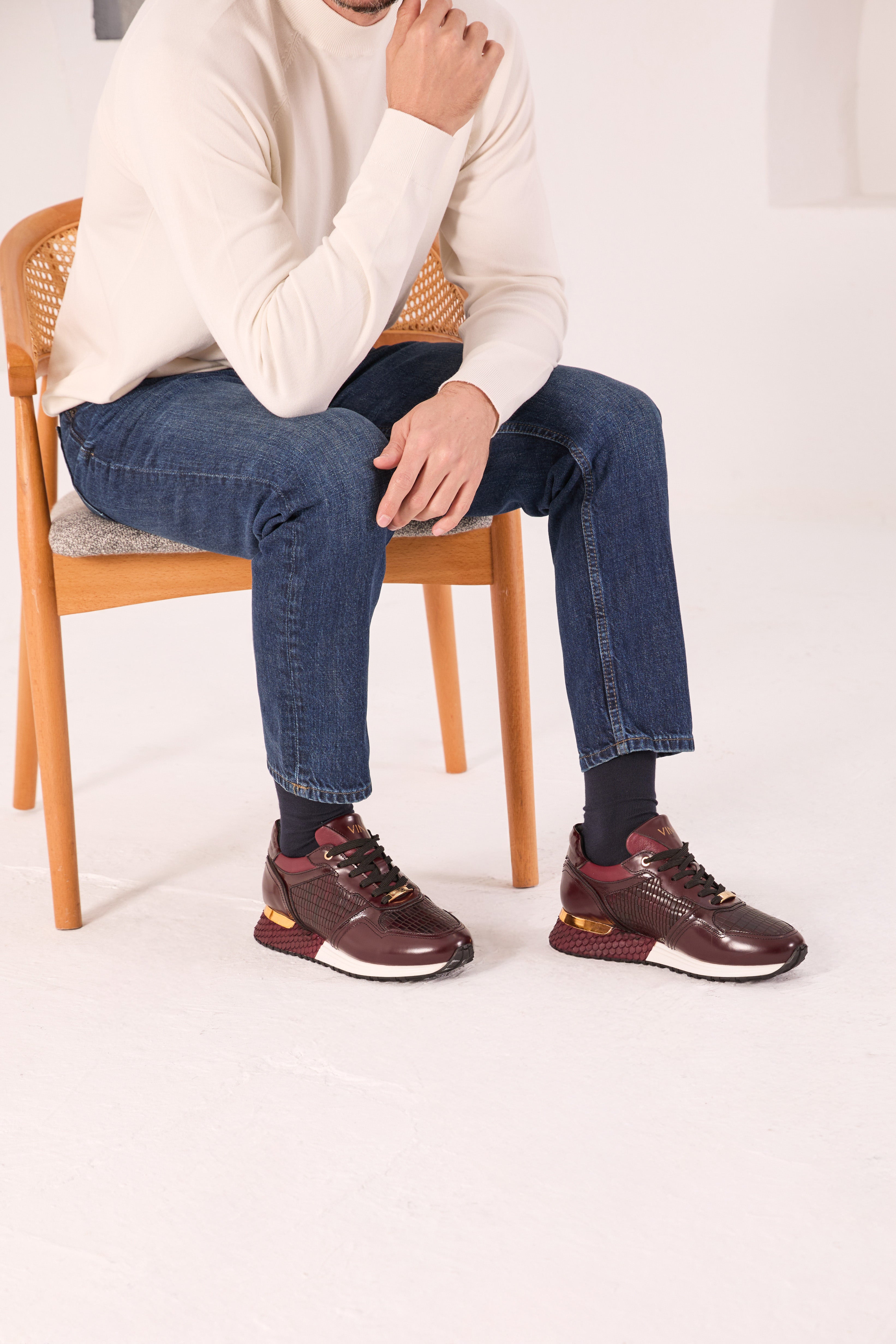 The Empire Burgundy Leather Sneaker Universal Fit