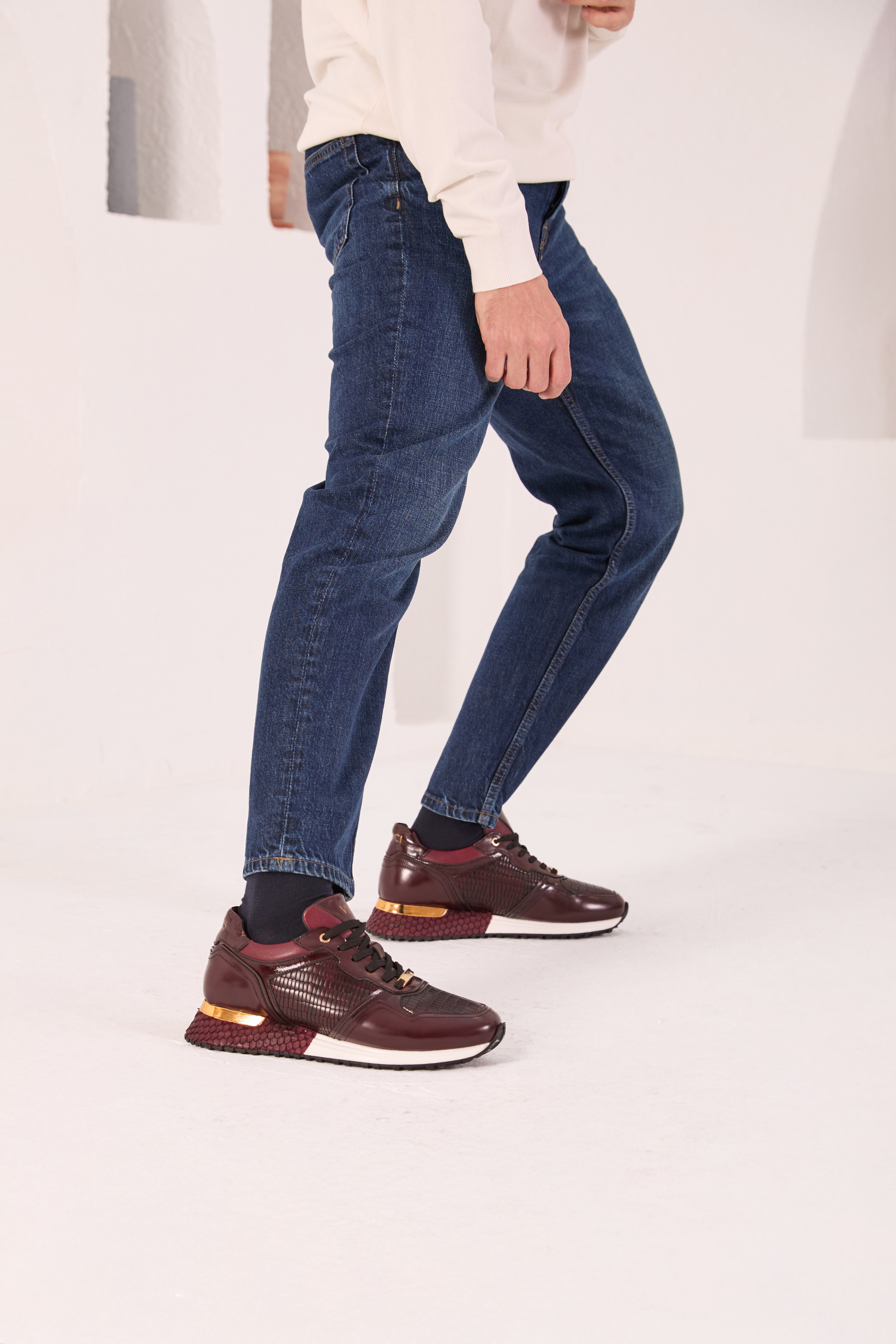 The Empire Burgundy Leather Sneaker Universal Fit