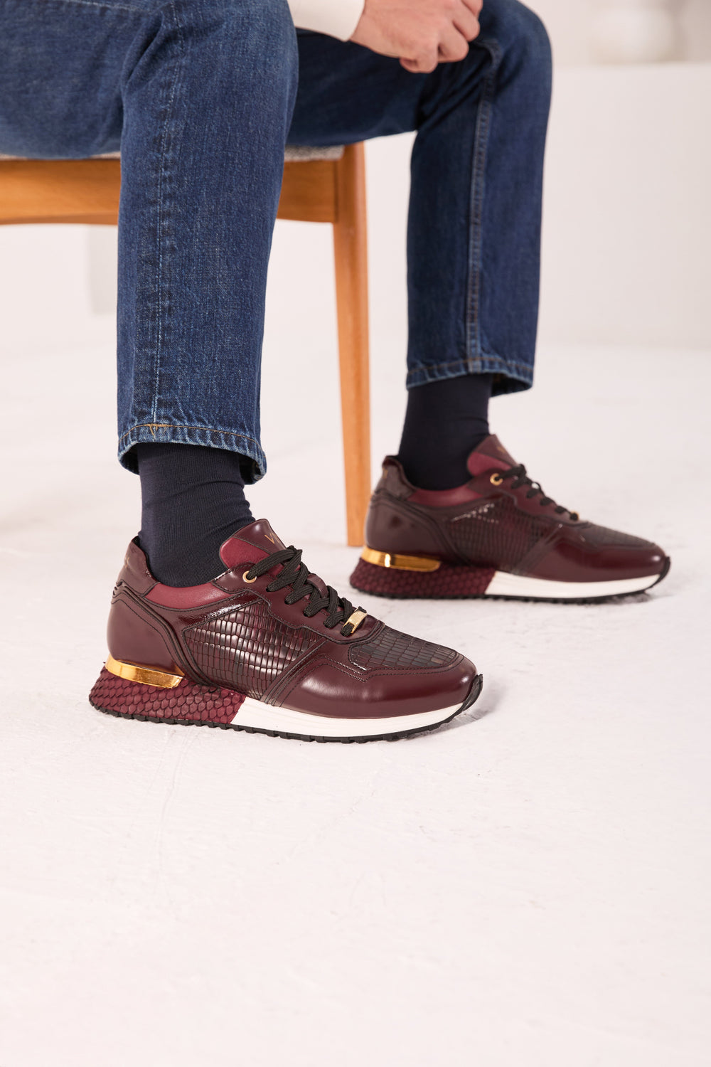 The Empire Burgundy Leather Sneaker Universal Fit