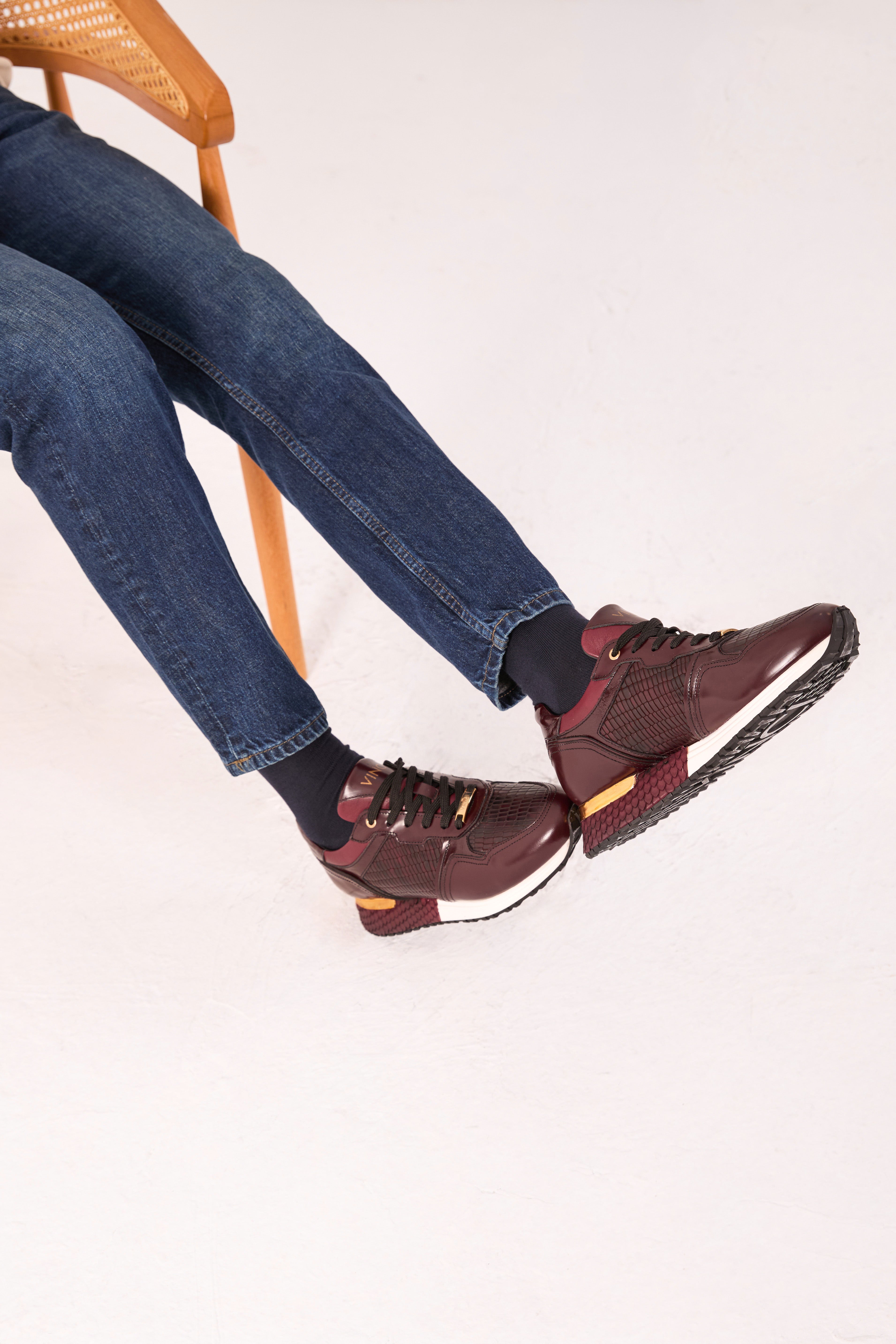 The Empire Burgundy Leather Sneaker Universal Fit