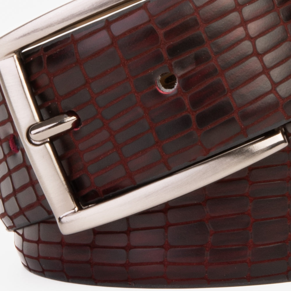The Empire Burgundy Leather Belt Fine Craftsmanship