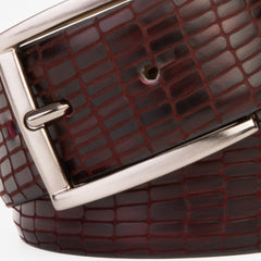 The Empire Burgundy Leather Belt Fine Craftsmanship