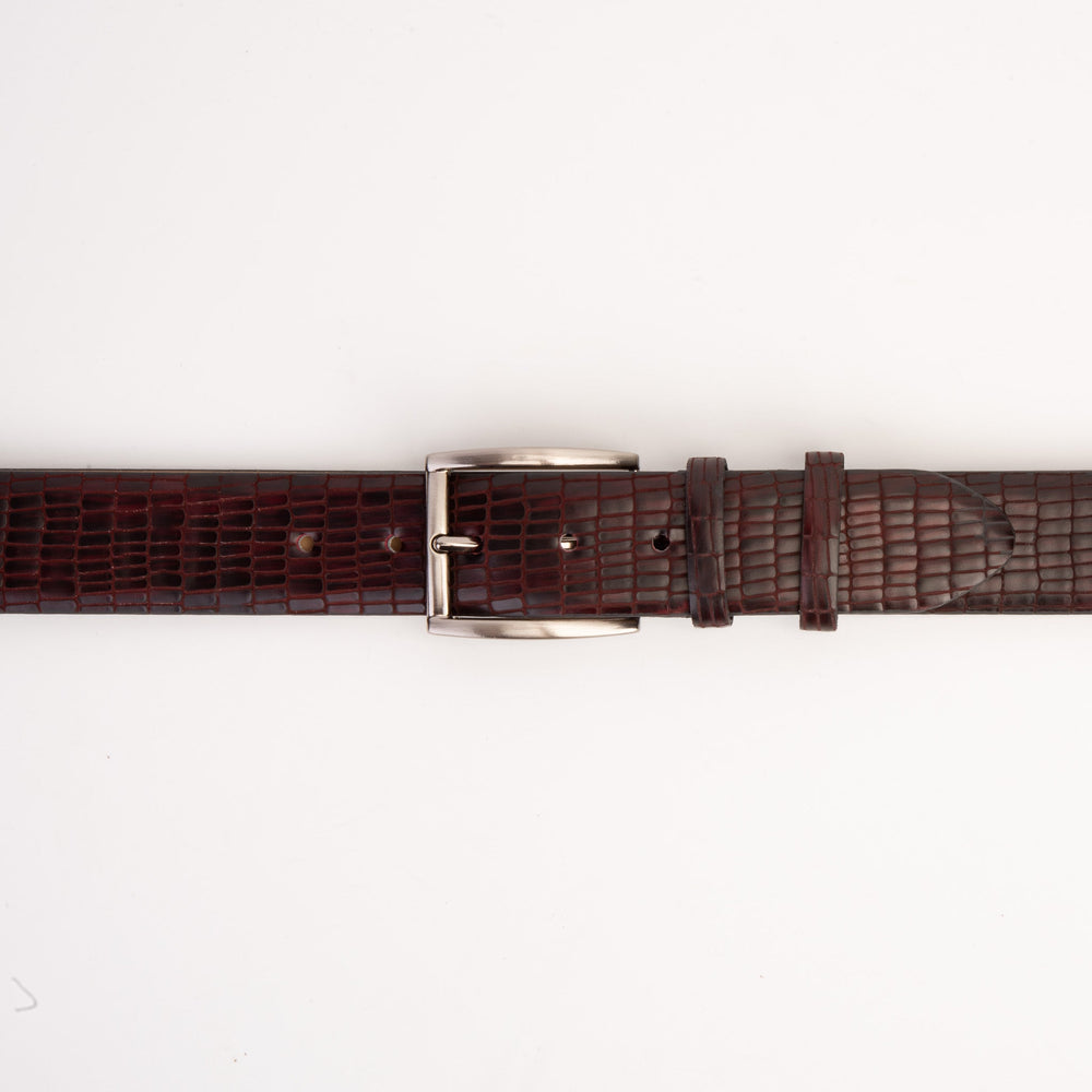 The Empire Burgundy Leather Belt Fine Craftsmanship