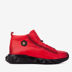 The Vertex Red Leather Men's Sneaker Exclusive Style