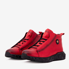 The Vertex Red Leather Men's Sneaker Exclusive Style