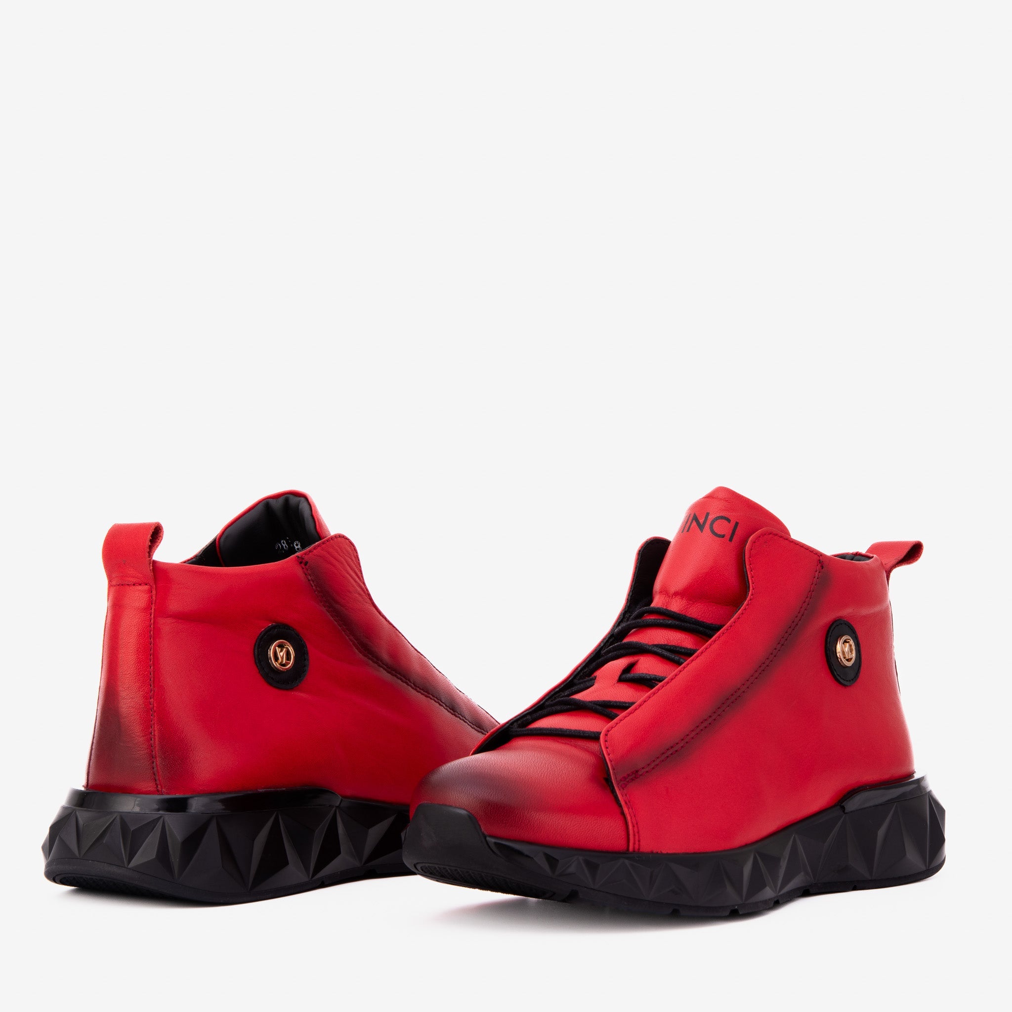 The Vertex Red Leather Men's Sneaker Exclusive Style