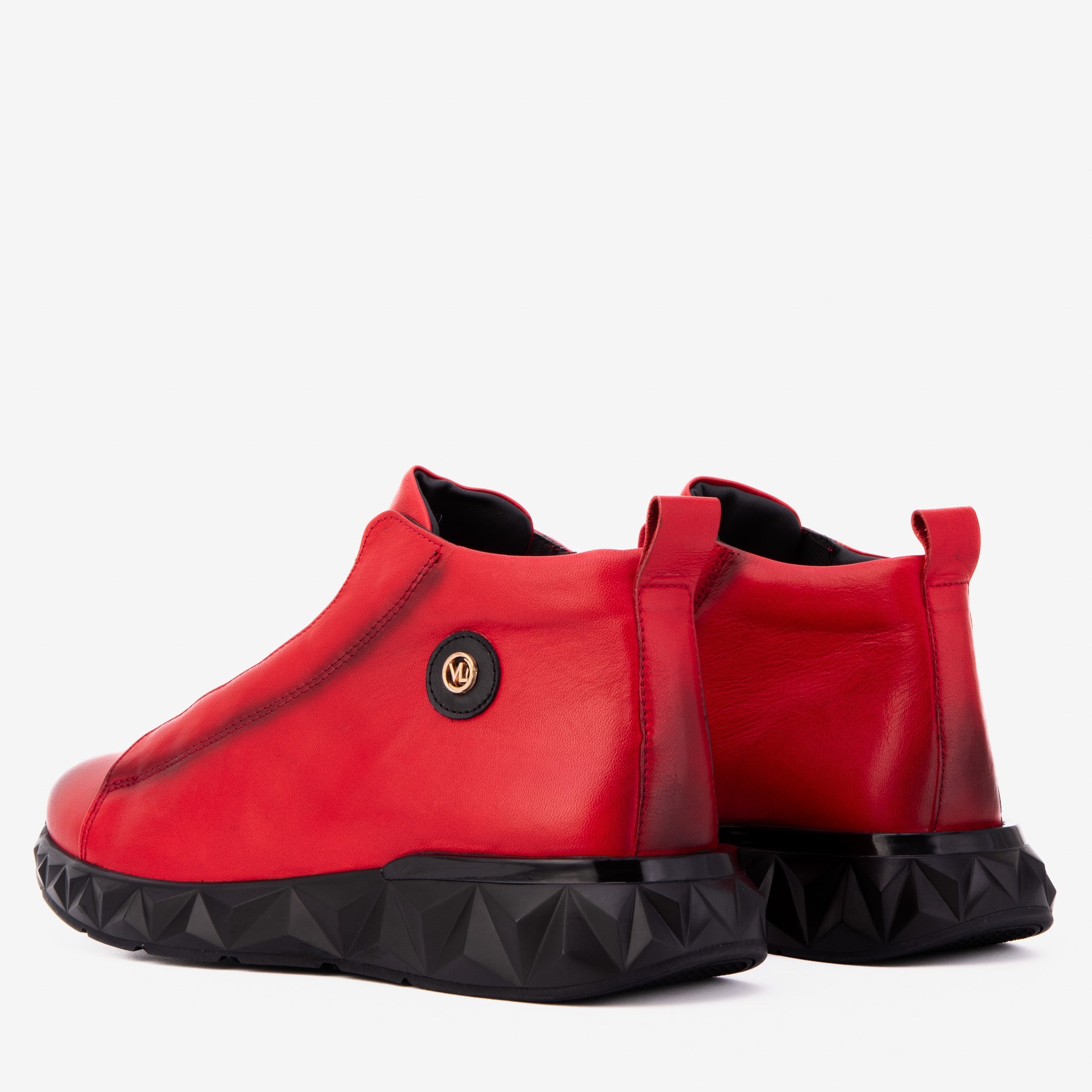The Vertex Red Leather Men's Sneaker Exclusive Style