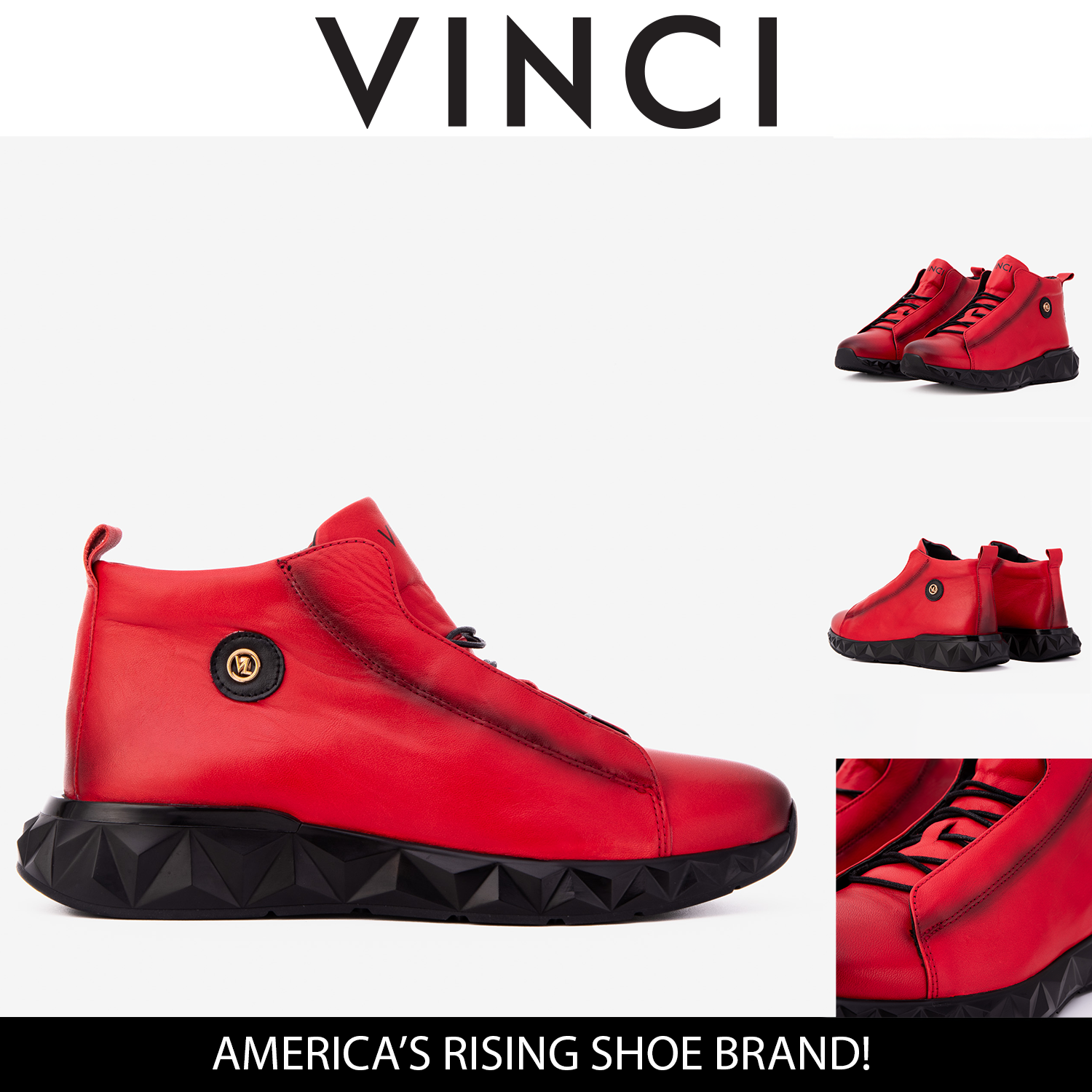 The Vertex Red Leather Men's Sneaker Exclusive Style