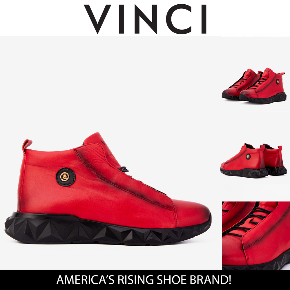The Vertex Red Leather Men's Sneaker Exclusive Style