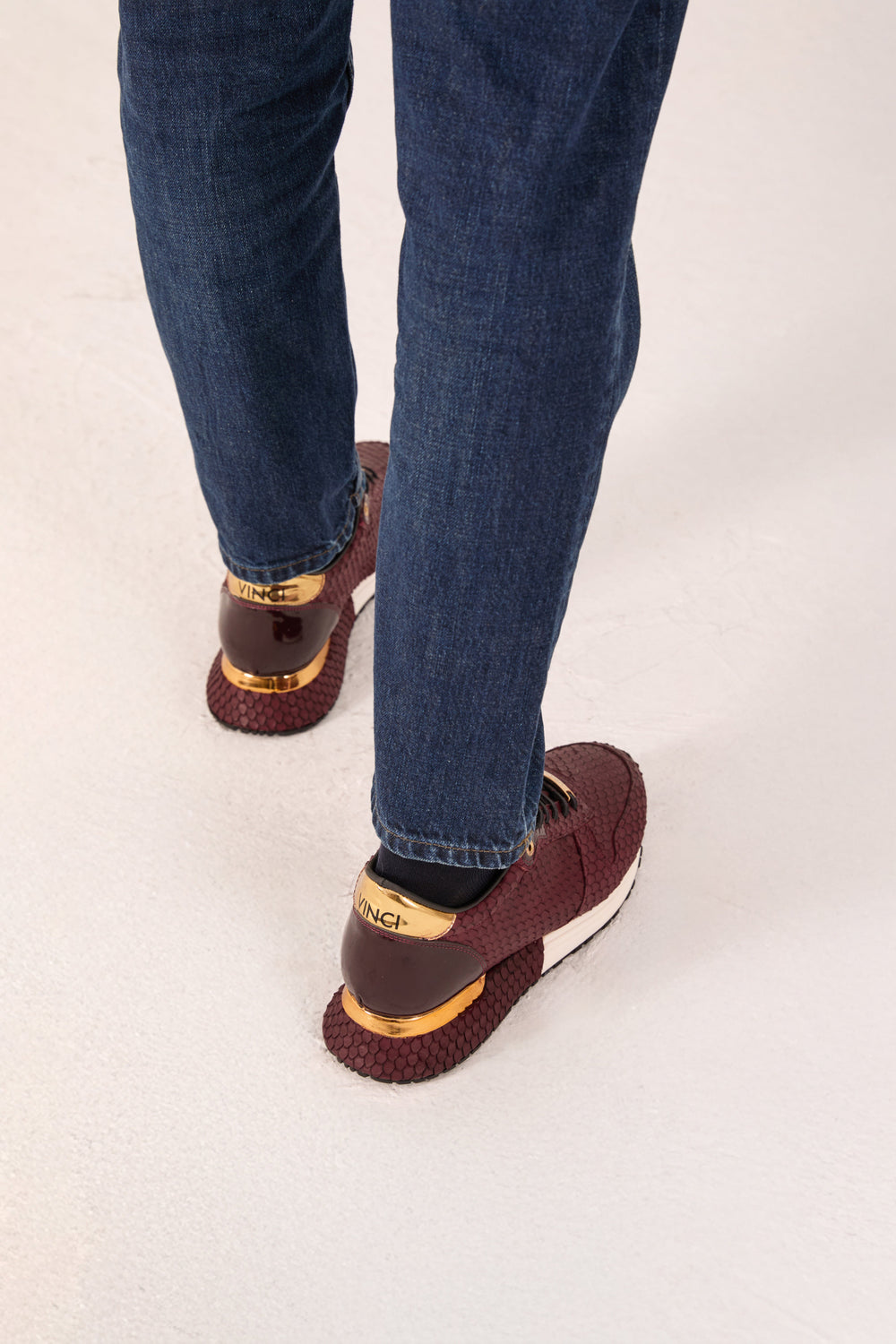 The Majesty Burgundy Leather Sneaker For Sale