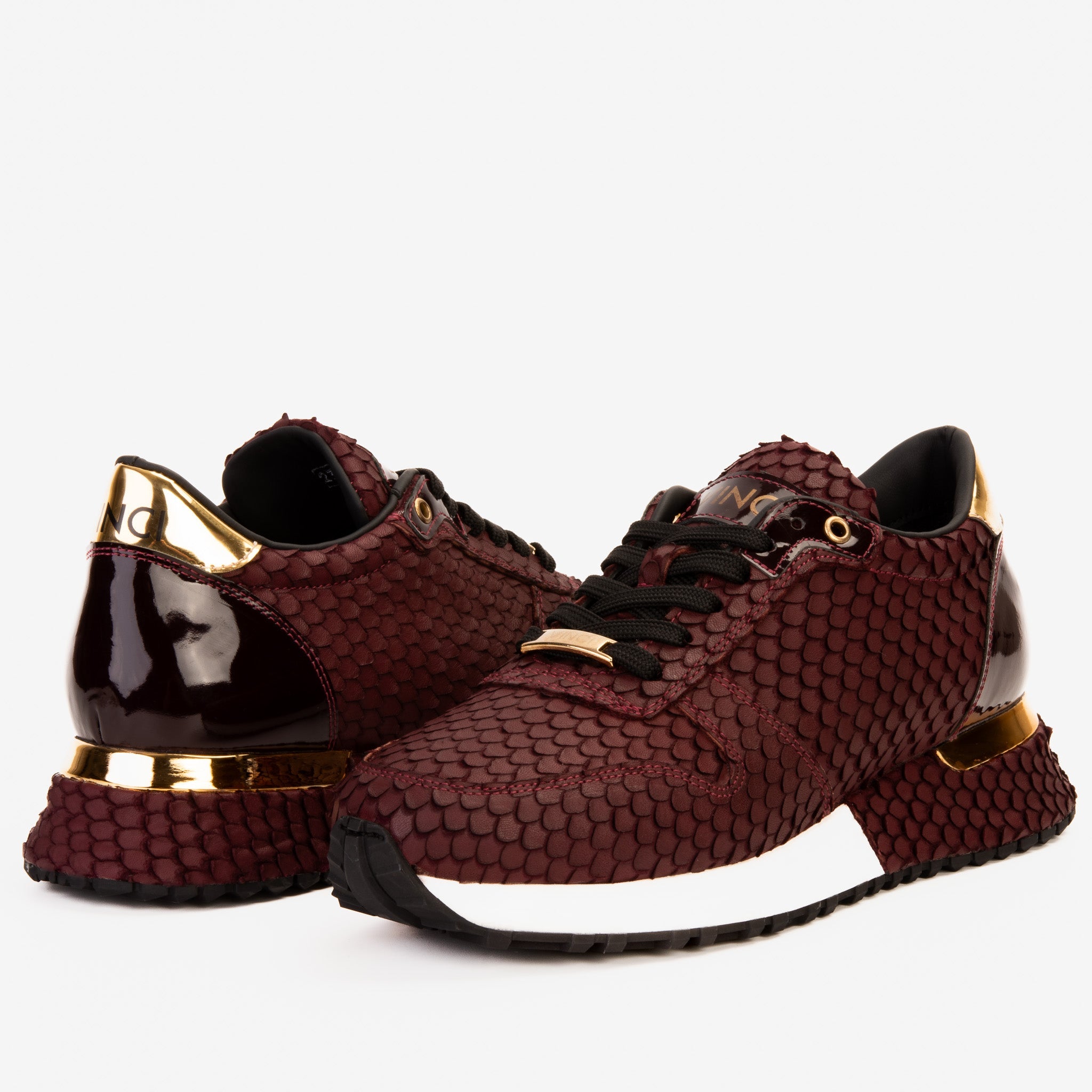 The Majesty Burgundy Leather Sneaker For Sale