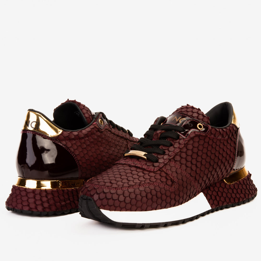 The Majesty Burgundy Leather Sneaker For Sale