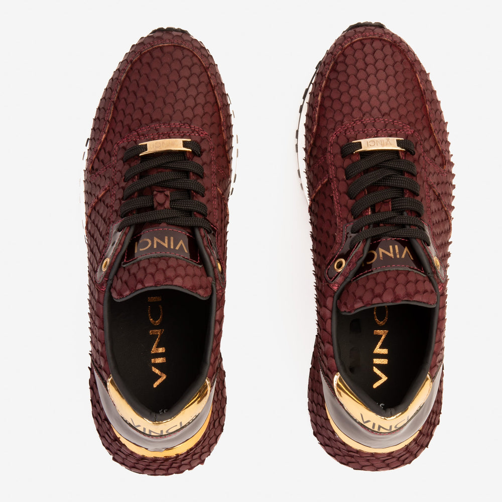 The Majesty Burgundy Leather Sneaker For Sale