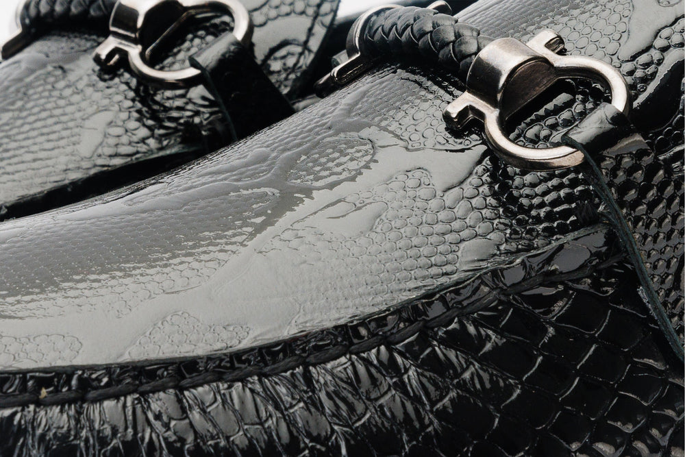 The Bologna Black Leather Bit Drive Loafer Shoe For Sale