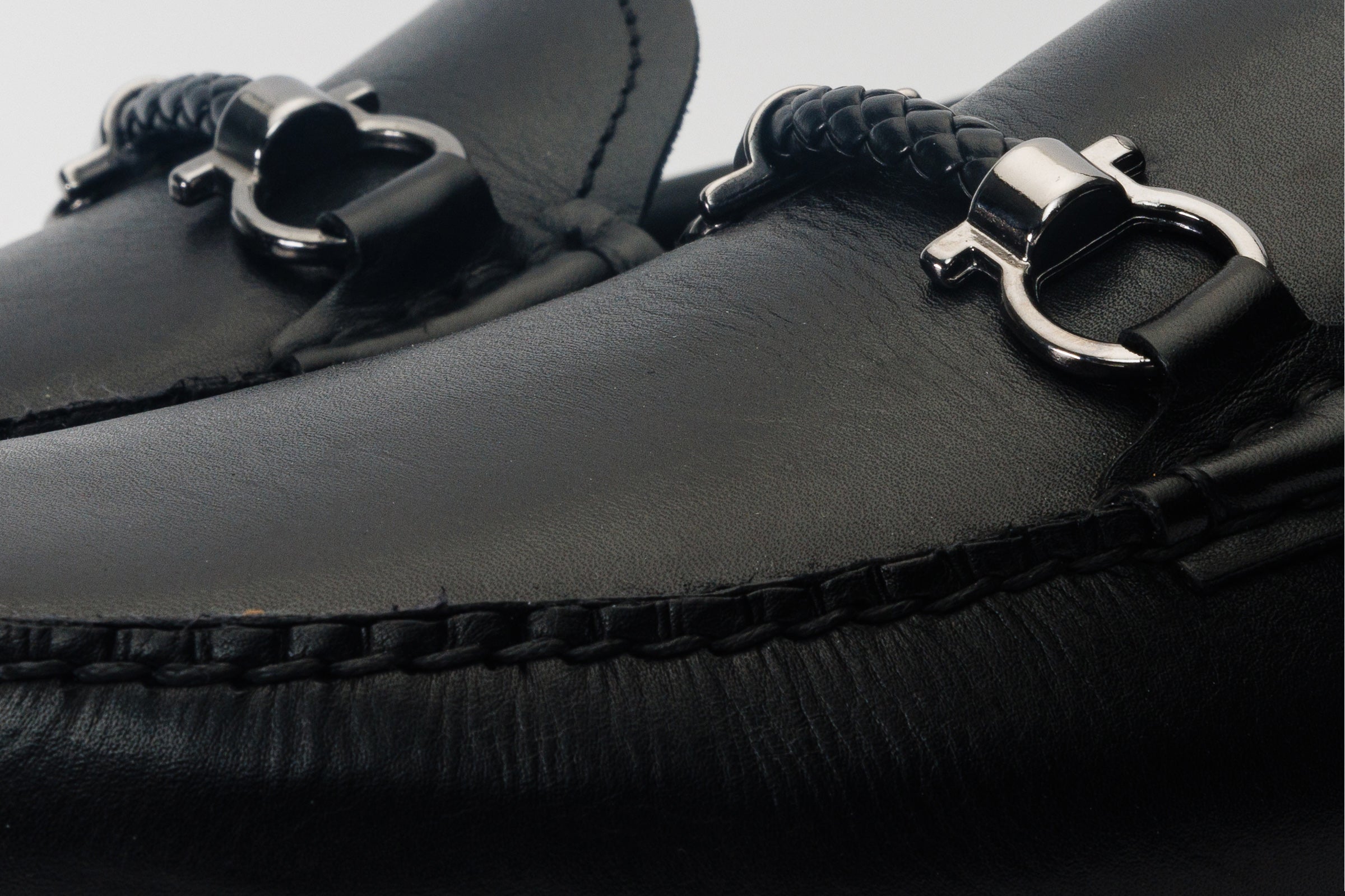 Pavia Black Leather Bit Drive Loafer Shoe Fine Craftsmanship