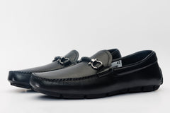 Pavia Black Leather Bit Drive Loafer Shoe Fine Craftsmanship