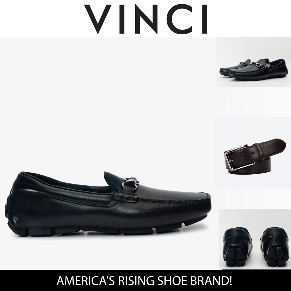 Pavia Black Leather Bit Drive Loafer Shoe Fine Craftsmanship