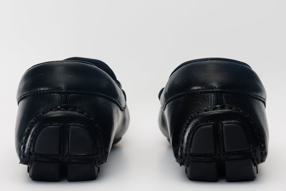 Pavia Black Leather Bit Drive Loafer Shoe Fine Craftsmanship
